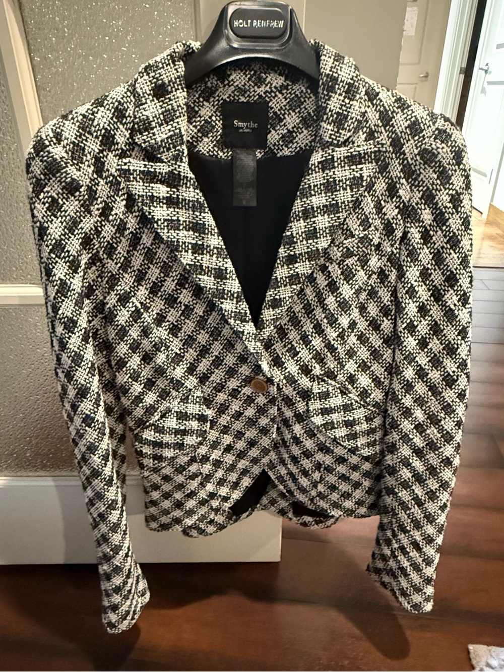 🖤 SMYTHE LES VESTES Tweed Blazer | Size 8 | Leather Elbow Patches